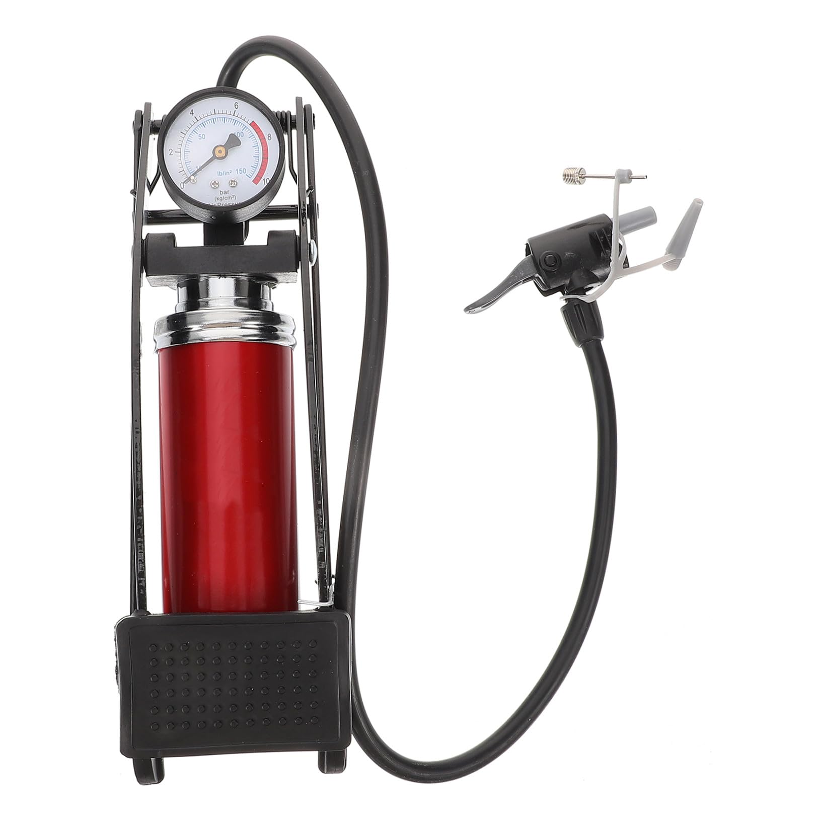 Bomba de Inflado para Ruedas de Bicicleta y Balón, Ligera y Compacta de Hierro Pedal para Alta Presión y Uso Doméstico