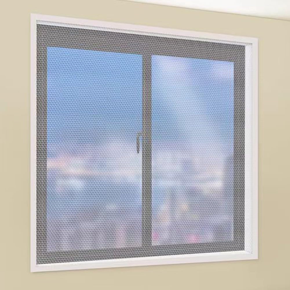 Winddichte Wärmedämmfolie, wiederverwendbar, Fensterisolierung, transparent, Winter, hält warm, hitzeblockierend, UV-Schutz, Verglasung, Isolierfolie, Fenster-Isolier-Kit (120 x 160 cm)