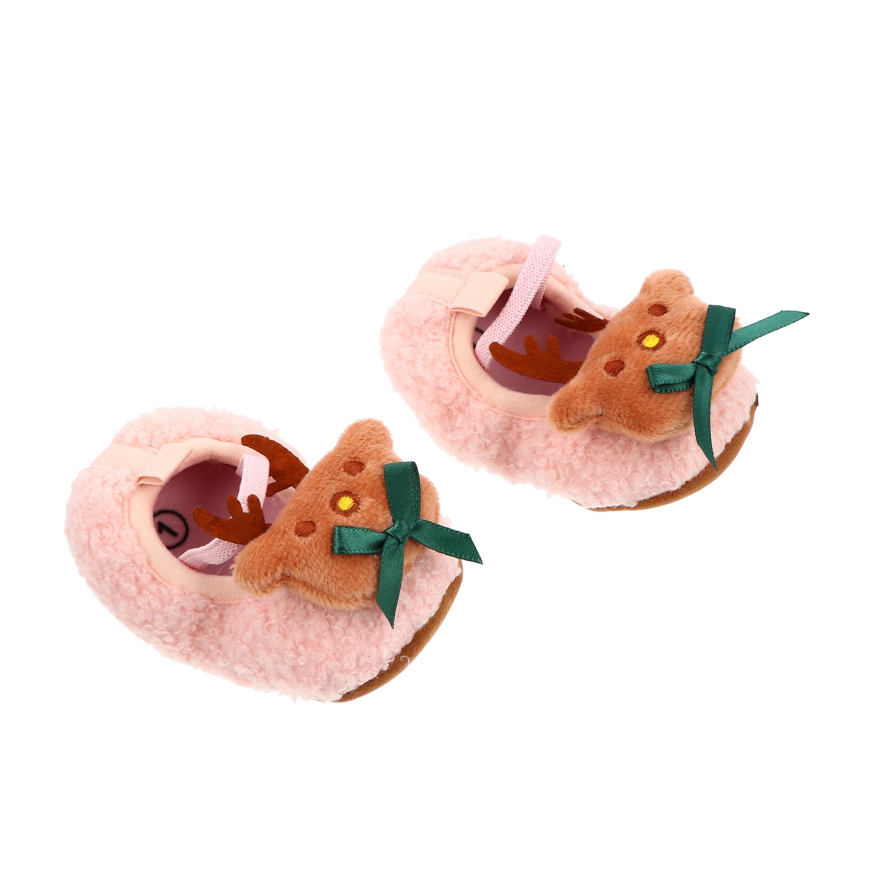 NOLITOY 1 Pair Reindeer Baby Shoes Baby Floor Shoe Infant Slipper Baby Shower Infant Walker Sock Baby Booties Knitted Stay on Crib Shoes Thick Shoes Winter Floor Shoes Newborn Cotton