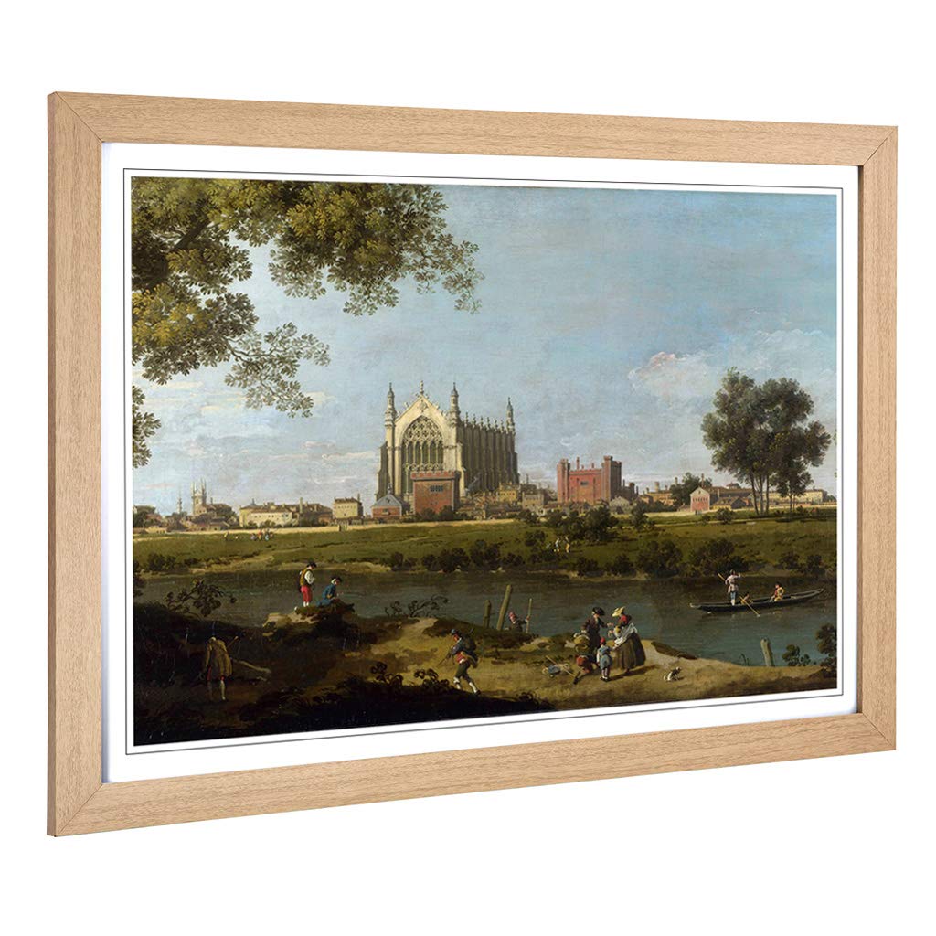 Big Box Art Framed Print of Giovanni Canaletto Eton College Design | Wall Art Picture | Home Decor for Kitchen, Living Room, Bedroom, Hallway, Oak, A2 / 24.5x18 Inch / 62x45cm