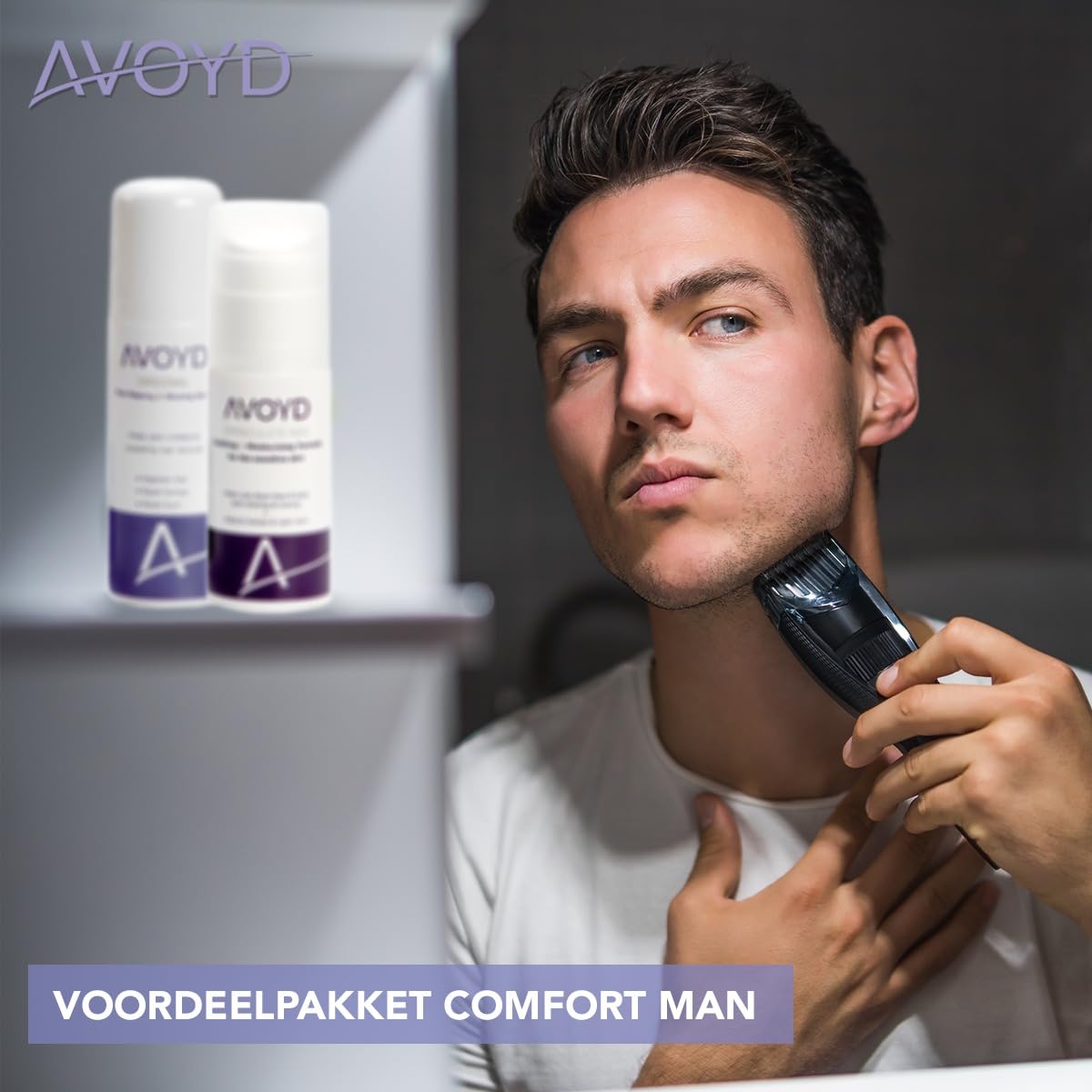 AVOYD Vorteilspaket Comfort Mann gegen eingewachsene Haare, Rasurbrand & Rasierpickel – für glatte Haut an Gesicht, Brust, Rücken und im Intimbereich. Avoyd Original + Immaculate Man