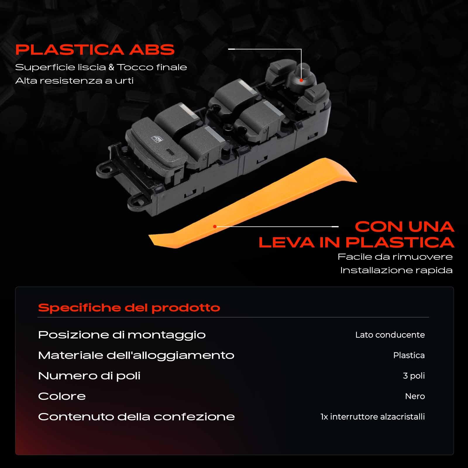 Frankberg Interruttori alzacristalli Anteriore sinistro Compatibile con R.a.n.g.e R.o.v.e.r Evoque L538 2.0 D 4x4 2.2 D 2.2 D 4x4 2.0 4x4 2.0 D 2011-2019 Replace# BJ3214540AB,LR025908