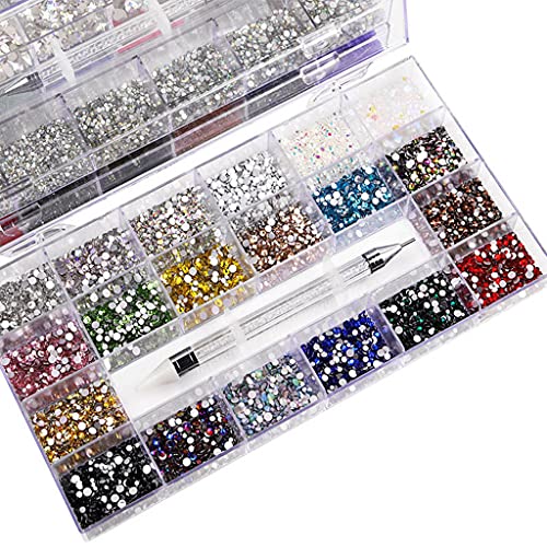 Gergxi Crystal Nail Art Set Strasssteine Nagel Edelsteine schillernde klare Klasse Multi-Form flache Rückseite glänzend… – Bild 4