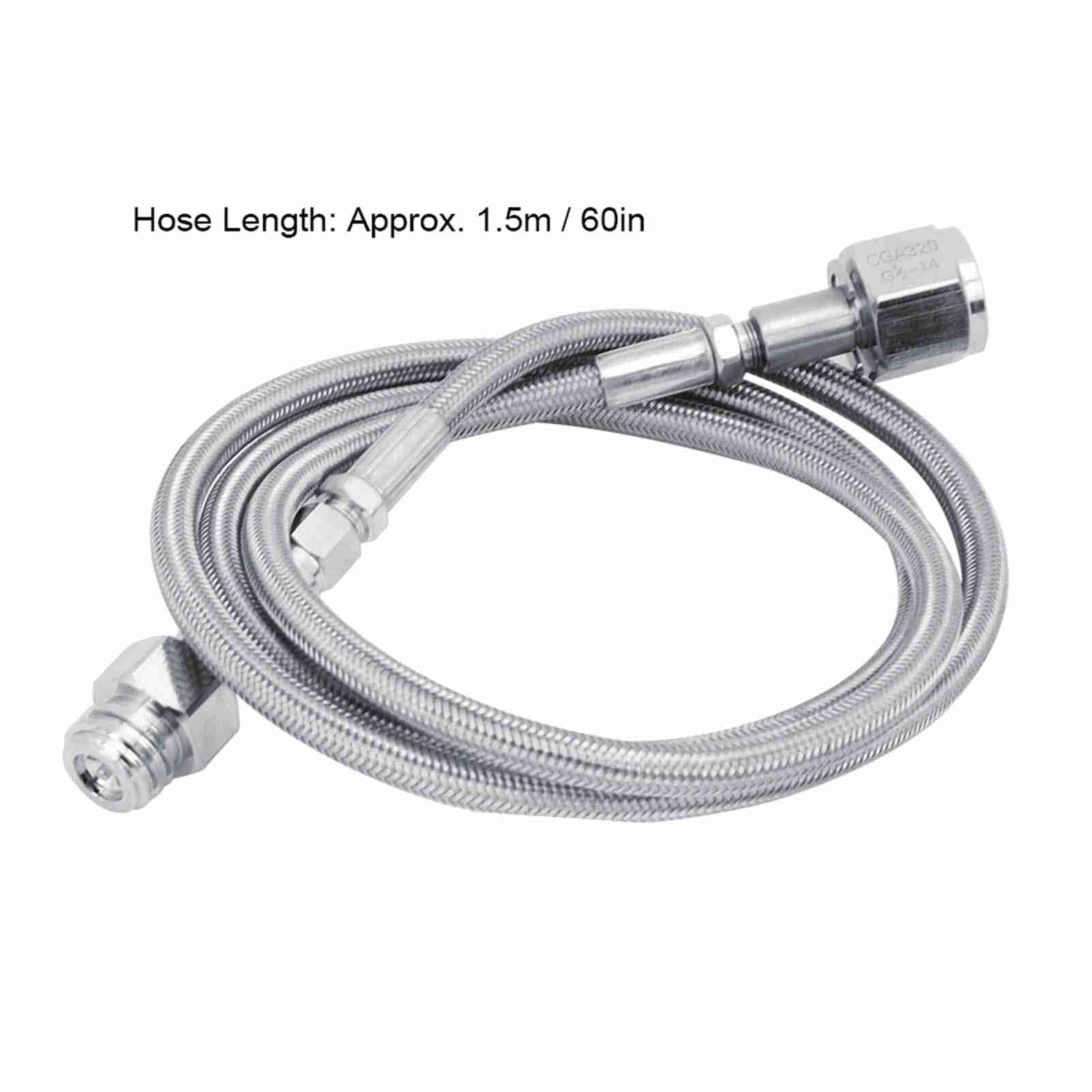 Kit adattatore tubo esterno soda da 1,5 m 60 pollici Raccordo soda per serbatoio Co2 Dispenser soda (Tr21-4 W21.8-14) (Argento TR21-4, G1/2)