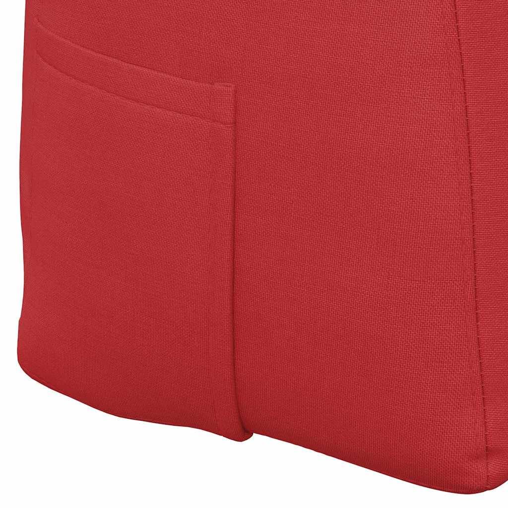 Rückenpolster Rot 140x24x50 cm Samt-Optik Bett Keilkissen | Ergonomisches Keilkissen für Schlafzimmer und Wohnzimmer mit abnehmbarem Bezug und Knopf-Design.
