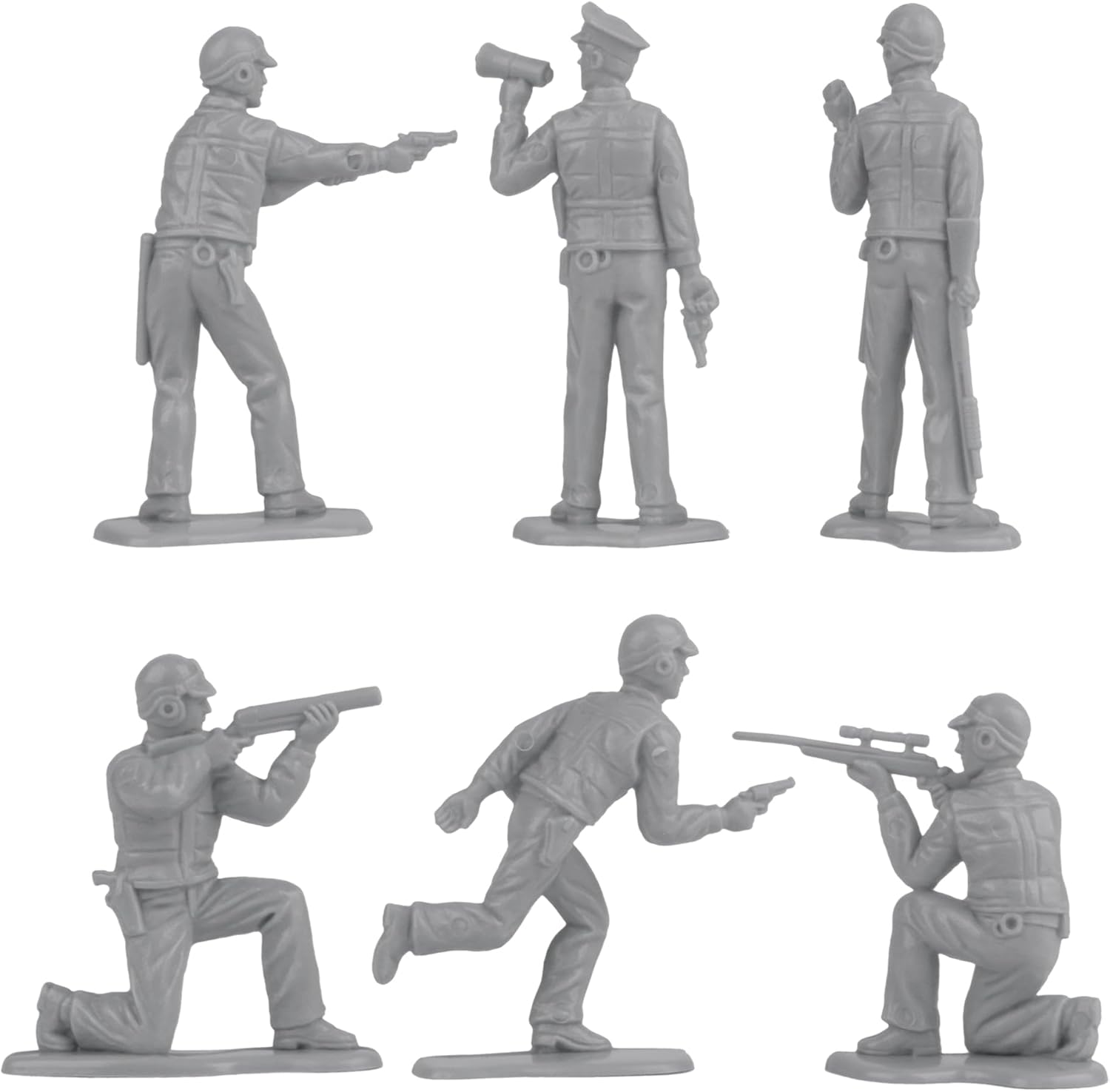 Tim Mee Toy Walker Bulldog Tank Playset- Gray 13pc - Made in USA