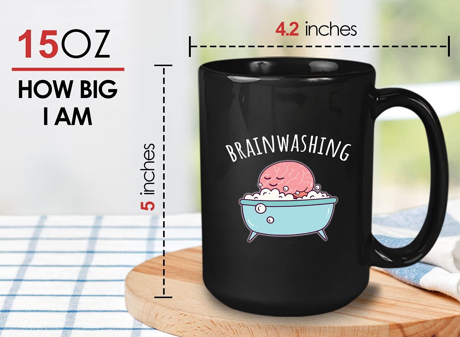 Bubble Hugs Medical Coffee Mug 15 Oz Black - Brainwashing - Hilarious Pun Doctor Nurse Healthcare Surgeon Hospital Jokes