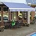 12 ft. Maui Right Motor with Remote Retractable Awning (120 in. Projection) Bright Blue/White