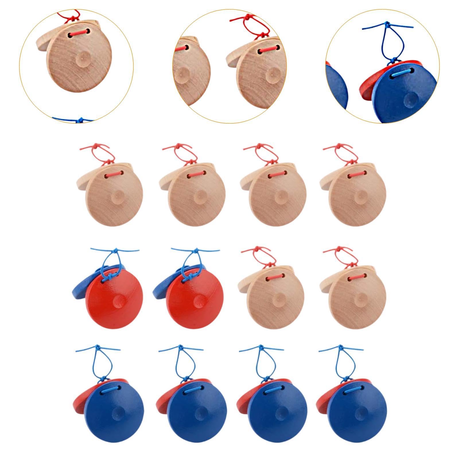 Harilla Lot de 12 castagnettes musicales en bois pour adultes
