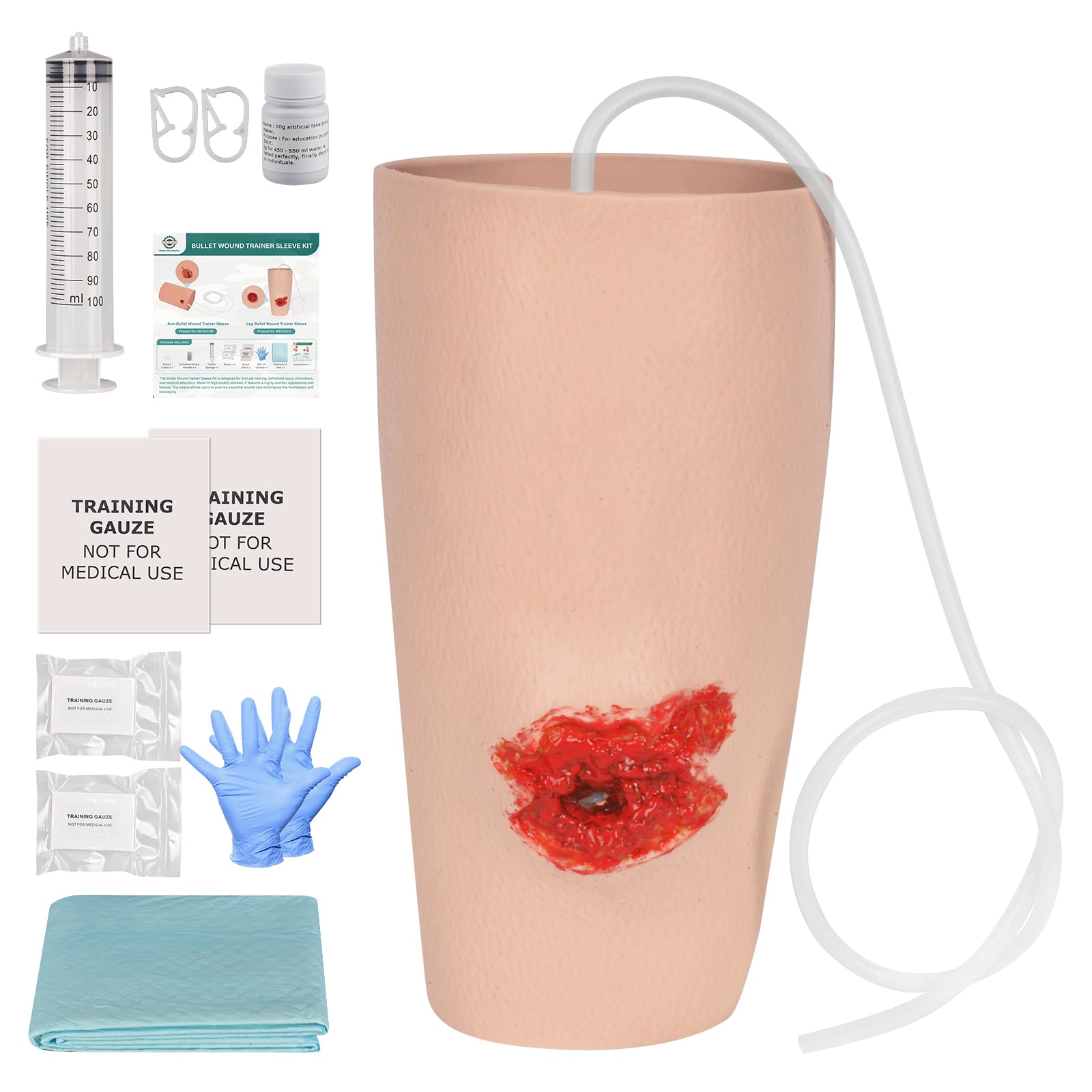 Kit d'entraînement pour l'emballage des plaies, kit d'arrêt de saignement pour l'entraînement de l'hémostase, manchon d'entraînement portable pour l'éducation médicale