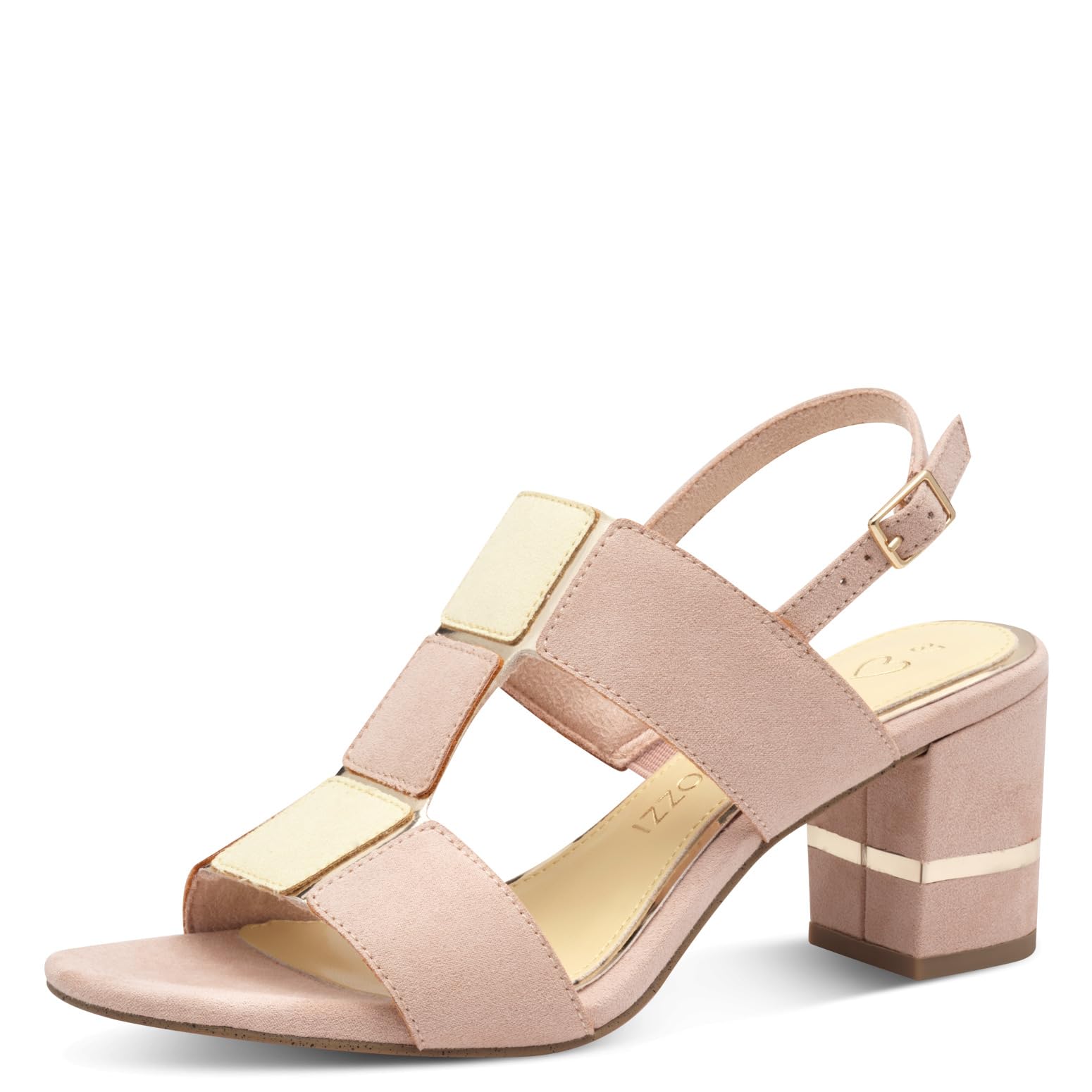 MARCO TOZZI Women's Sandals with Heel, Elegant Vegan, Pink (Powder Comb), 37 EU, Powder Comb, 5 UK