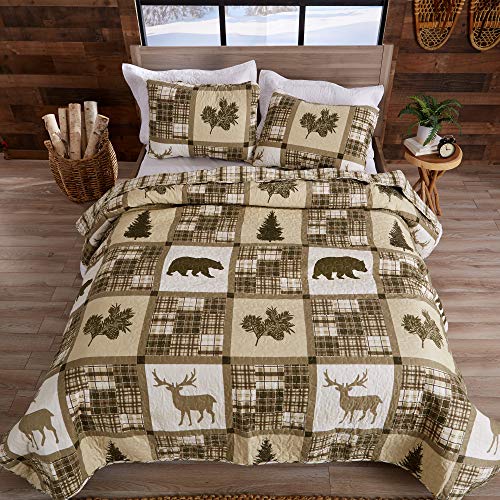 Great Bay Home Lodge Bedspread Full/Queen Size Quilt With 2 Shams. Cabin 3-Piece Reversible All Season Quilt Set. Rustic Quilt Coverlet Bed Set. Stonehurst Collection. #TOP2