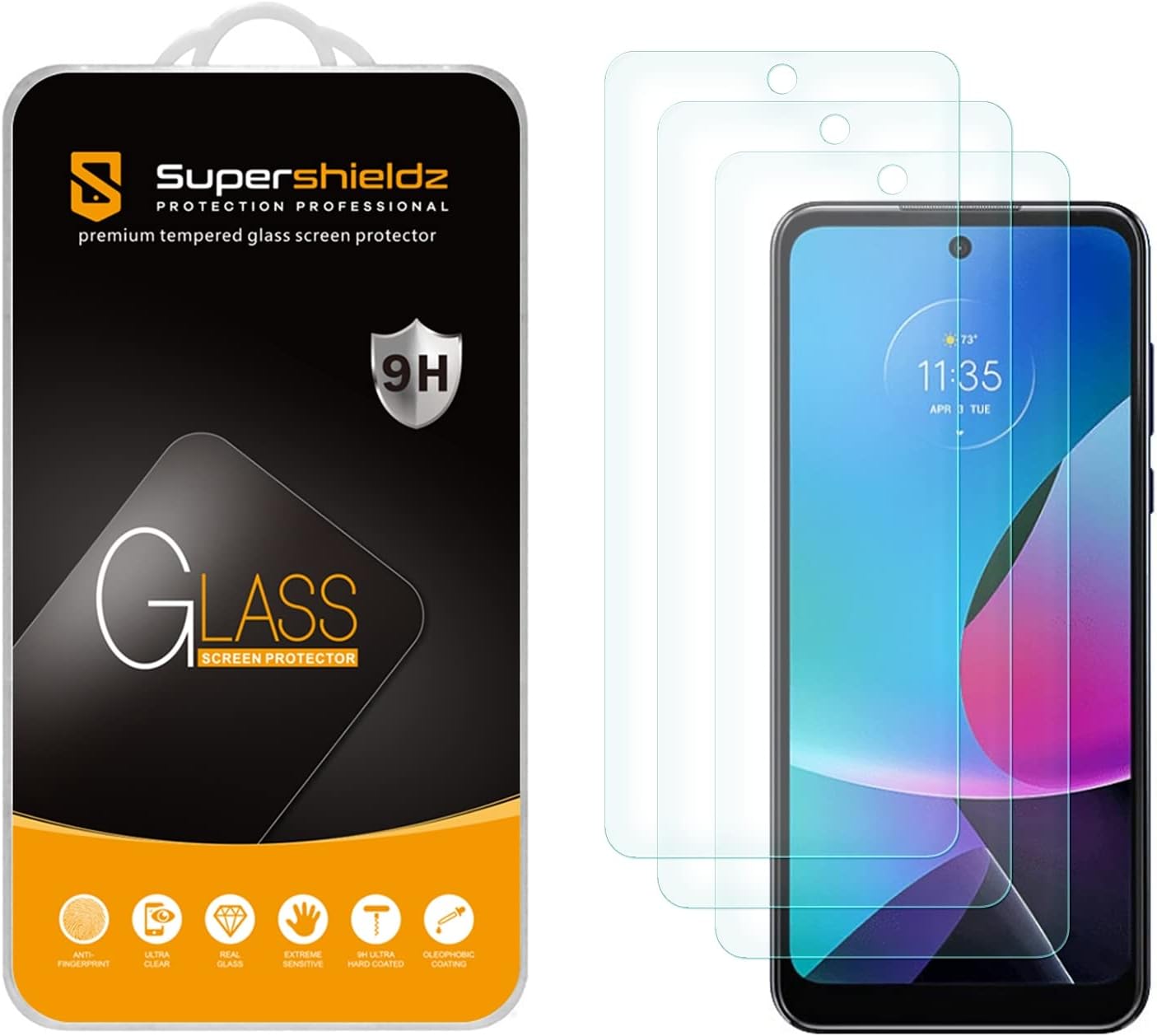 Supershieldz (3 Pack) Designed for Motorola Moto G Power 5G (2023) Tempered Glass Screen Protector, Anti Scratch, Bubble Free