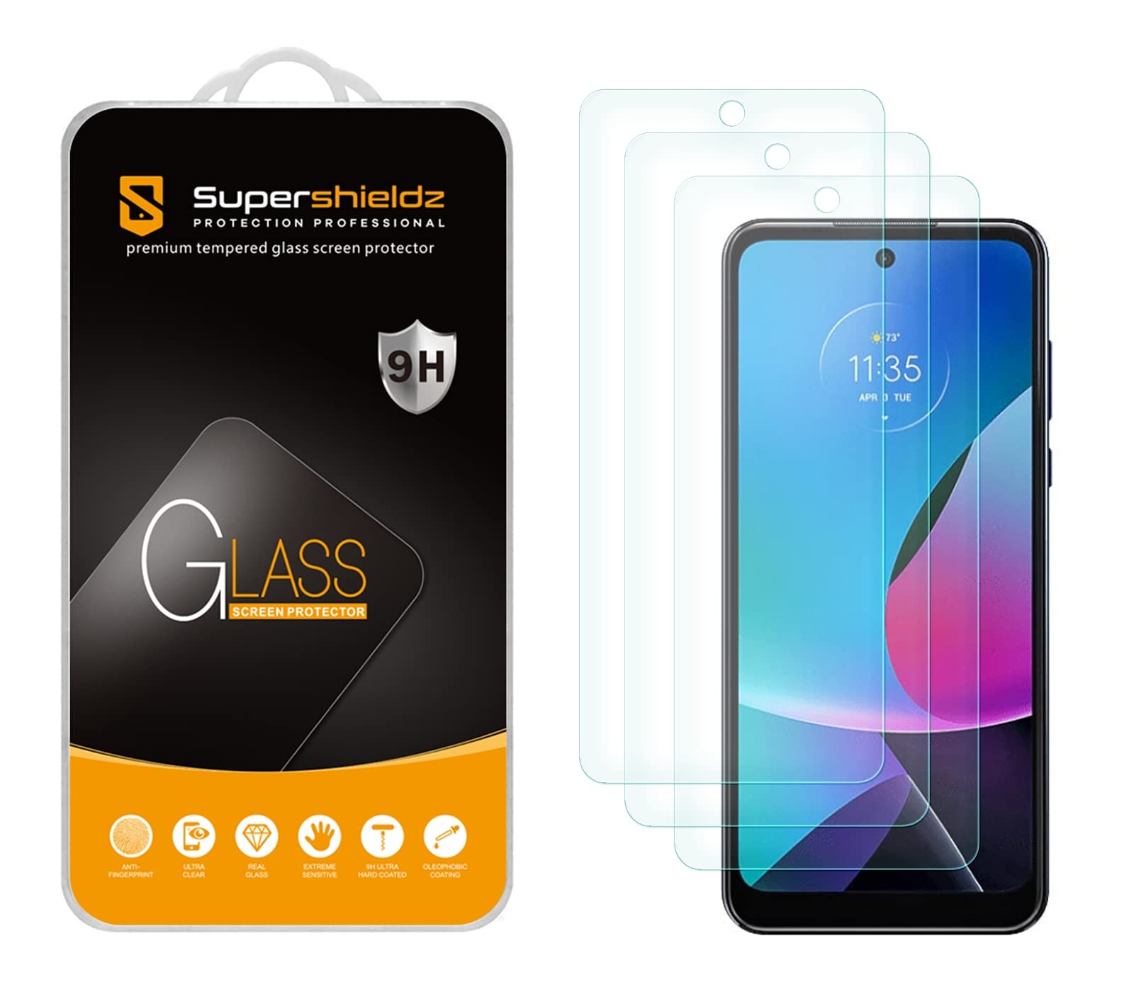 Supershieldz (3 Pack) Designed for Motorola Moto G Power 5G (2023) Tempered Glass Screen Protector, Anti Scratch, Bubble Free
