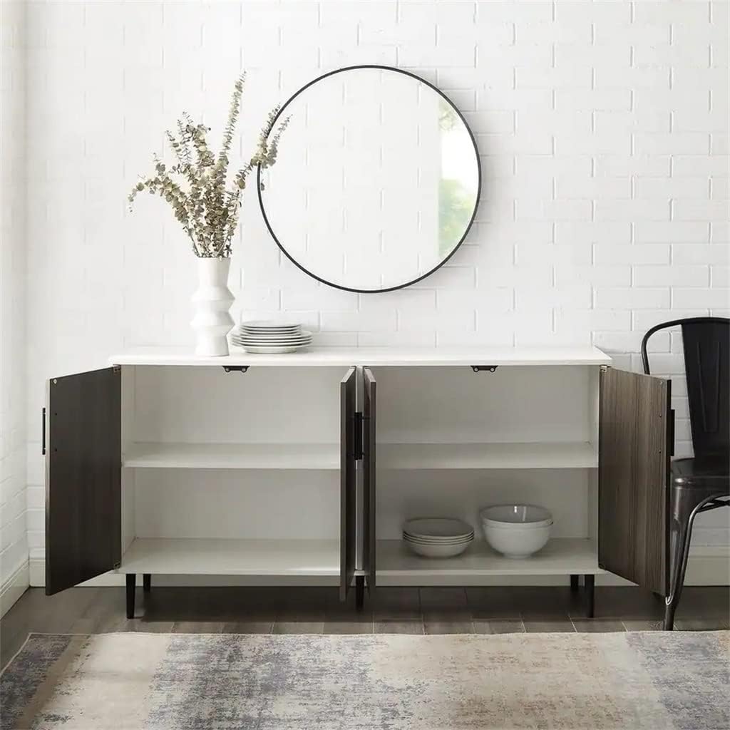 Kitchen Sideboard with 2/4 Doors Antique Cabinet Storage Buffet Suitable for Living Room Kitchen Room Mid-Century Style (Color : D, Size : As Shown) (D As Shown)