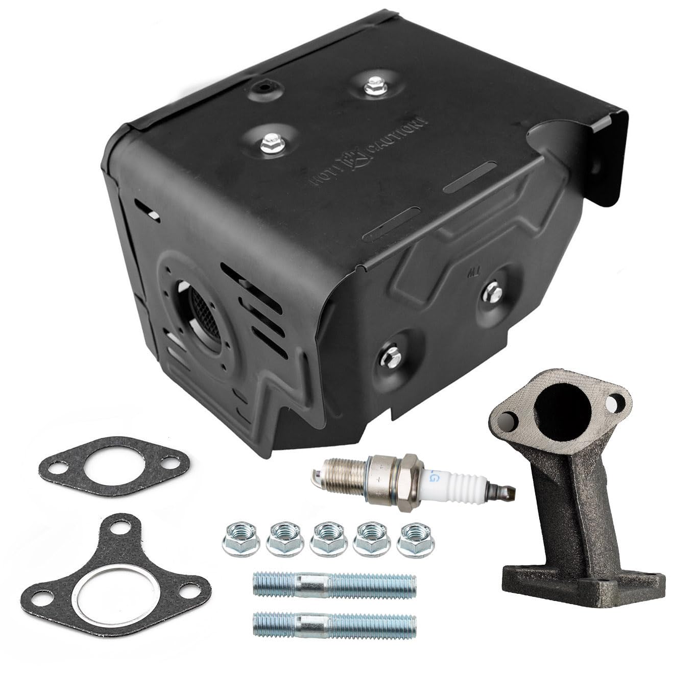 HZ Muffler Assembly Exhaust Pipe Kit for Honda GX340 11HP GX390 13HP GX420 16Hp Engine Harbor Freight Predator 420cc Engine