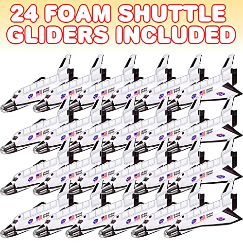 Artcreativity Space Shuttle Gliders, Set Of 24, Flying Toys For Boys And Girls, Made Of Foam Material, Outdoor Toys For Children, Outer Space Party Favors For Kids, Great For Indoor & Outdoor Play #TOP1