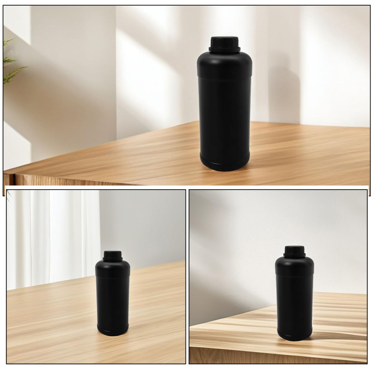 YARNOW 6 Bottiglie da Laboratorio Opache in Plastica 1000 Ml, Contenitori per Campioni e Reagenti Chimici Chiusura Ermetica e Protezione da Luce e Umidità, per Conservazione e Trasporto