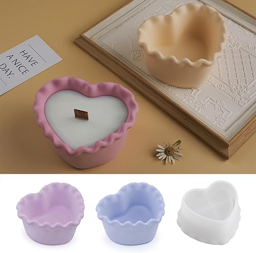 Caja de almacenamiento, moldes para tazas de velas, moldes creativos de silicona para velas, moldes para ollas, rayas redondas de hormigón con tapa,