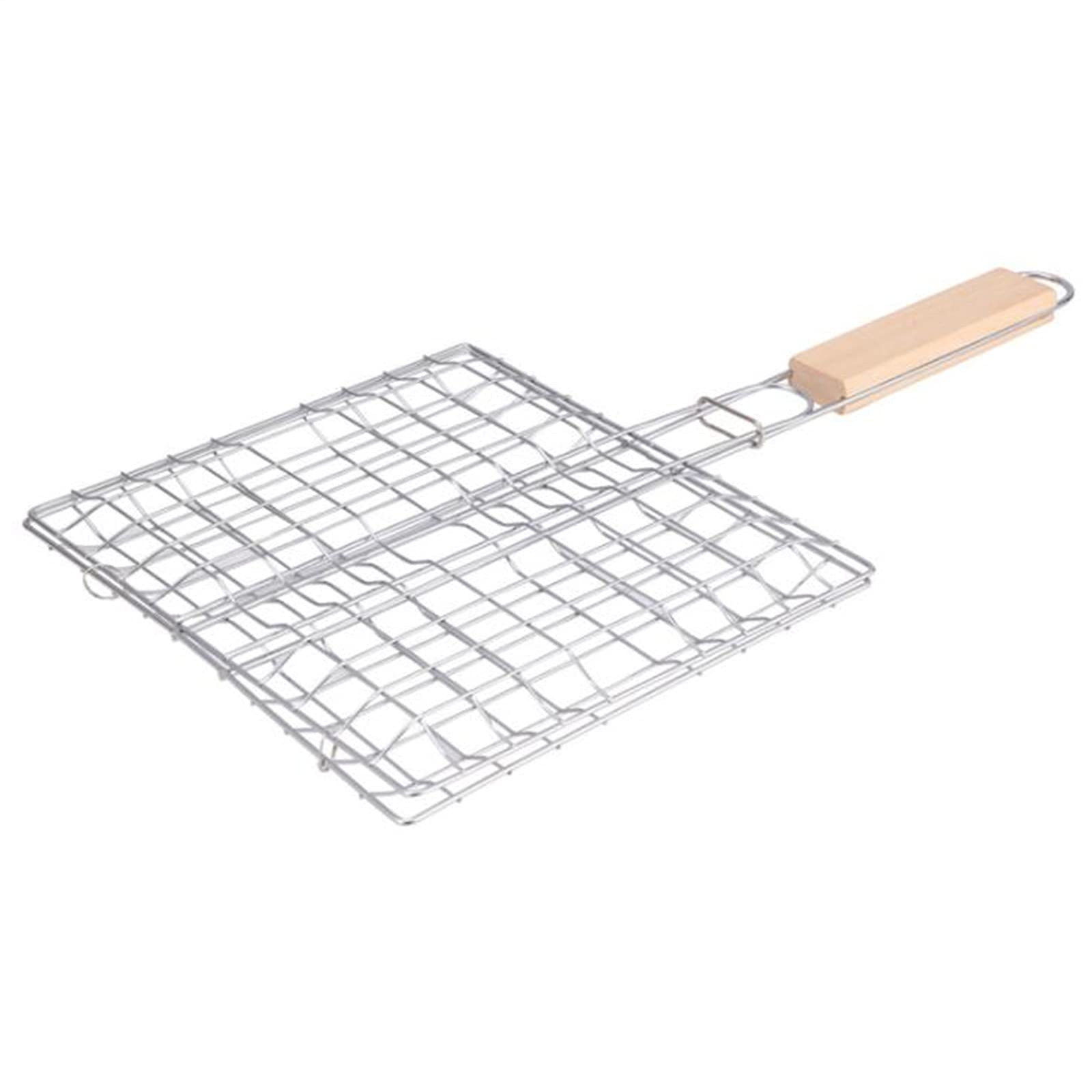 2 Pièces Grille de Barbecue Portable en Acier Inoxydable Grille de Barbecue en INOX Panier à Griller Portable Panier de Grillage en Acier Inoxydable pour Steak Crevettes à Viande Légumes Poisson Rôti