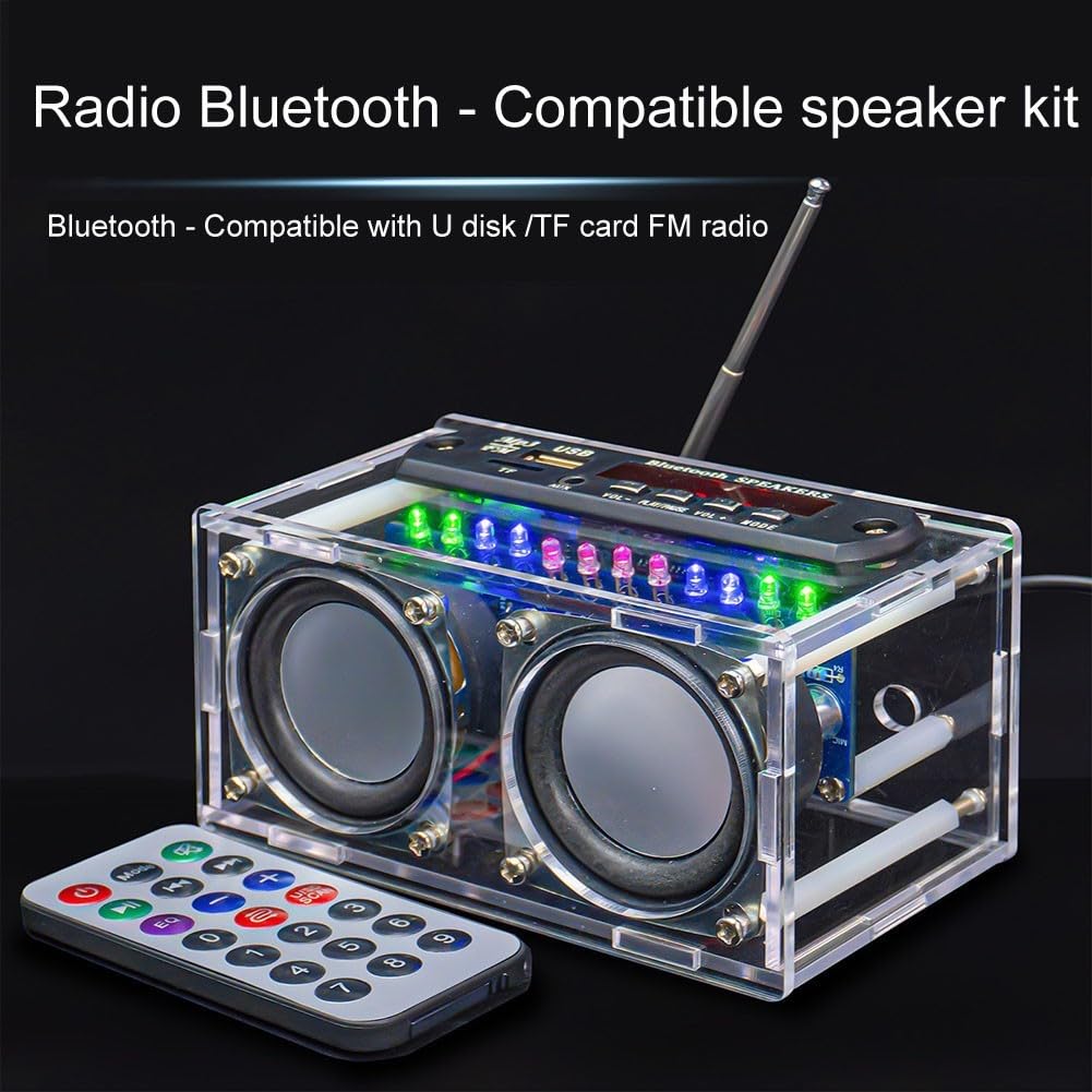 Zestaw do samodzielnego montażu głośników z radiem FM, lutowanie, nauka, radio Bluetooth 2-kanałowe