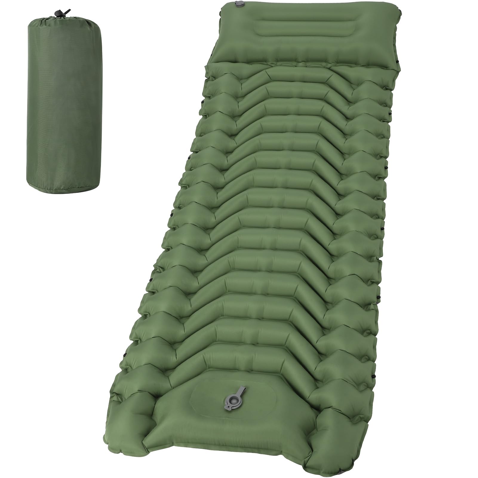 Aptliton Inflating Sleeping Pad for Camping, UltraLight Inflatable Sleeping Mat with Built-in Foot Pump, Waterproof, Portable, Camping Mattress for Outdoor Camping, Backpacking,Hiking,Tents (Green)-image-16