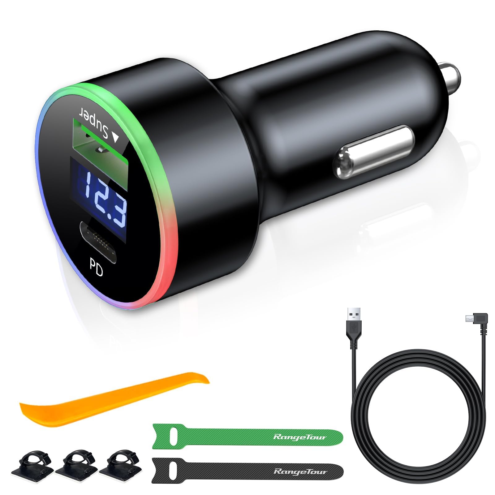 RangeTour Dual USB Car Charging,Mini Dash Camera Power Car Charging DC5V 3A for iPhone Pro Max，iPad Pro/Air 2/Mini Galaxy