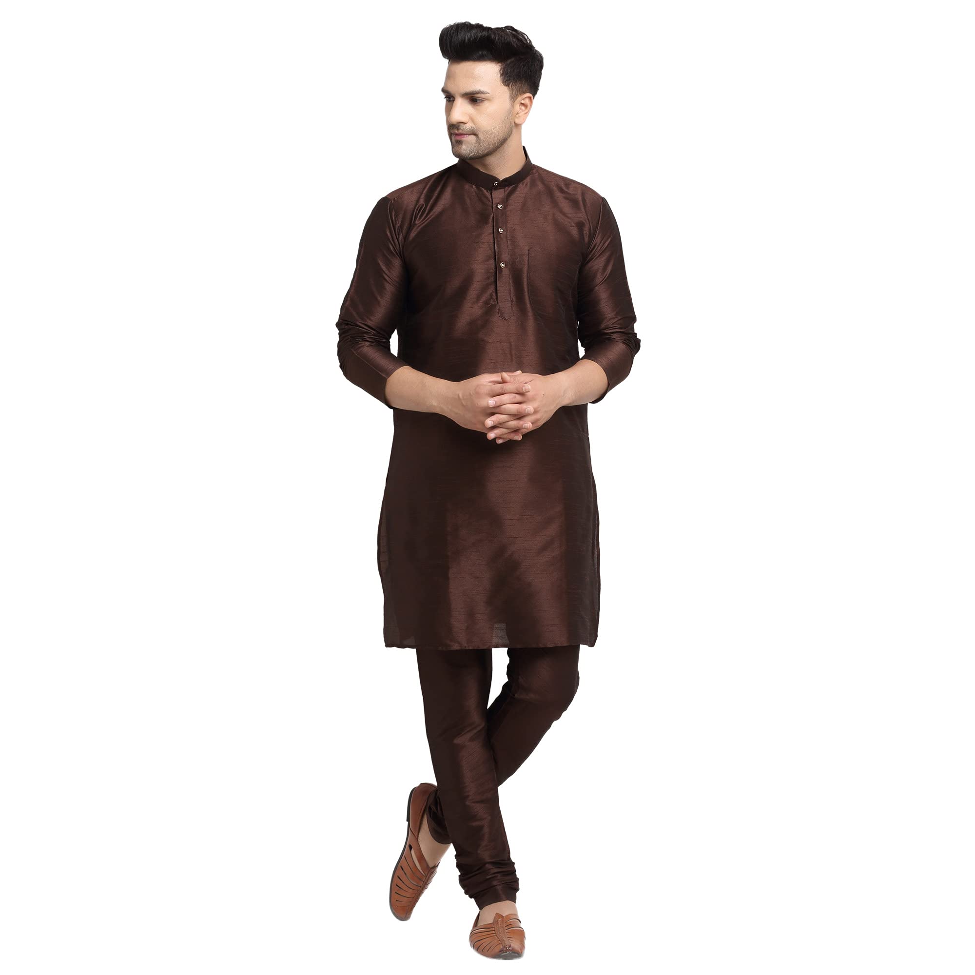 abh lifestyle Men's Dupion Silk Kurta Pyjama Sets.-picture-19