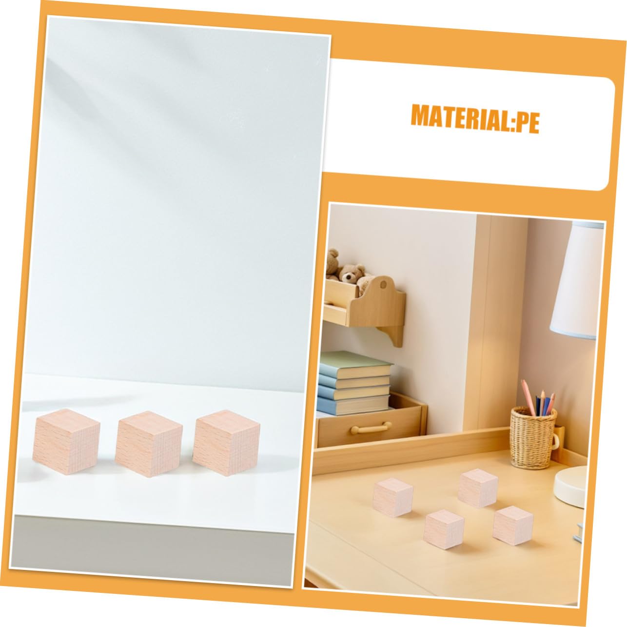 Mikikit 120pezzi Blocchi Quadrati in Legno Non Finiti Cubetti di Legno Naturali per Artigianato e Progetti Fai da Te Piccoli Blocchi per Gioco Creativo e Interazione Familiare