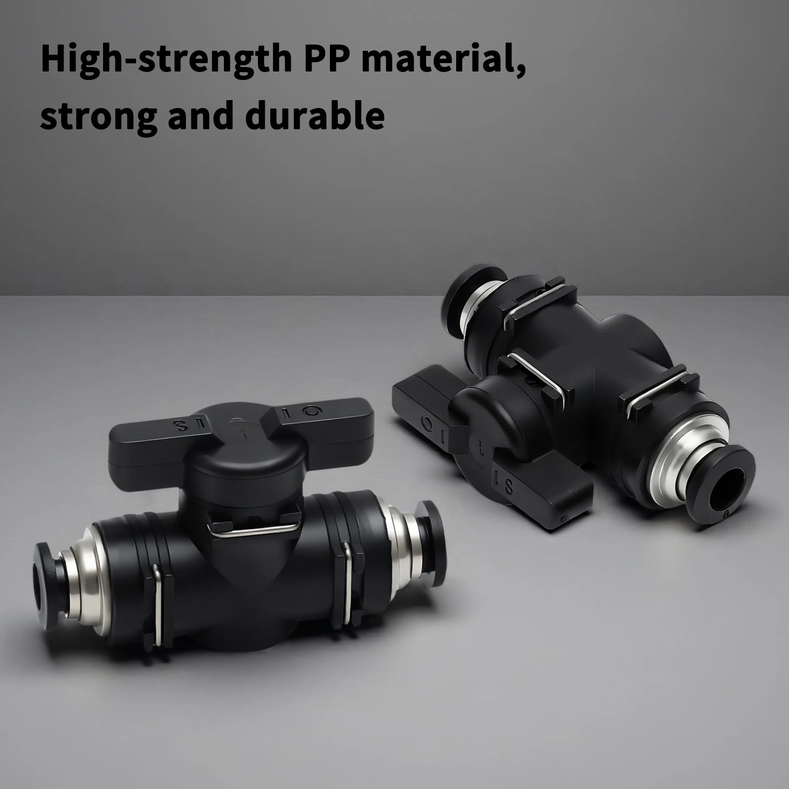 3 PCS Connettori Pneumatici 6mm Neri, Valvola di Regolazione del Flusso D'aria con Attacco Rapido Rubinetto a Sfera Pneumatico con Rubinetto di Chiusura per Officine Domestiche,Automobili,Industria