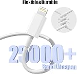 IPhone 14 USB C au câble Lightning pour iPhone 14, 14 pro max, 13, Plus, SE 2nd/12/11/Xs/XR, iPad 4/5/ 6/7/ 8, Mini 2/3/4/5, Air 2/3 Cordon chargeur, pomme TV Télécommande (1st et 2nd gen) Câble de recharge (1m)
