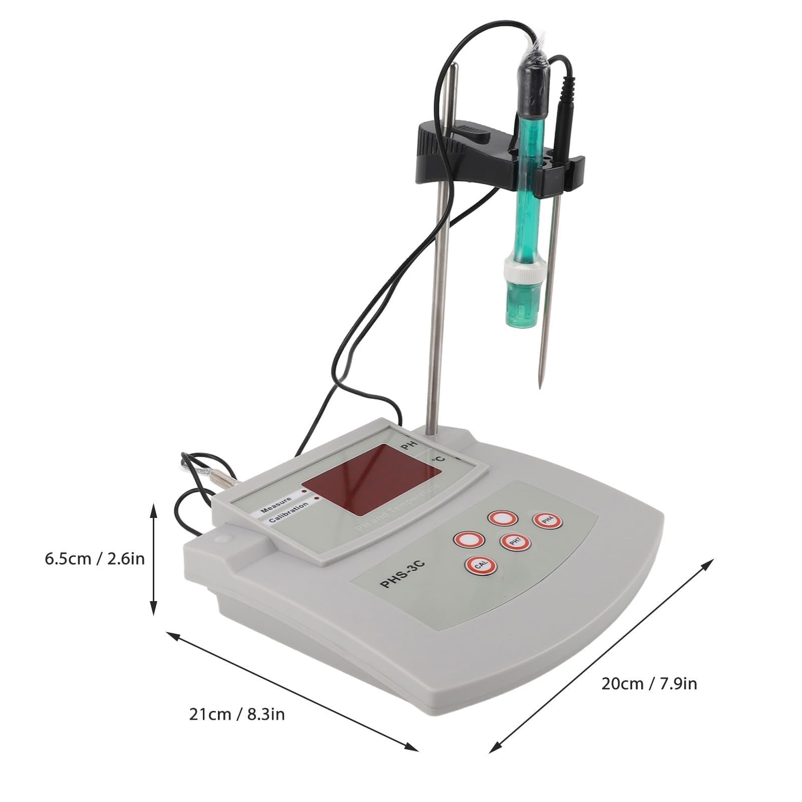 Testeur d'acidité, pH mètre de laboratoire avec compensation de température, stockage de données et double écran LCD pour aquarium, laboratoire et ferme