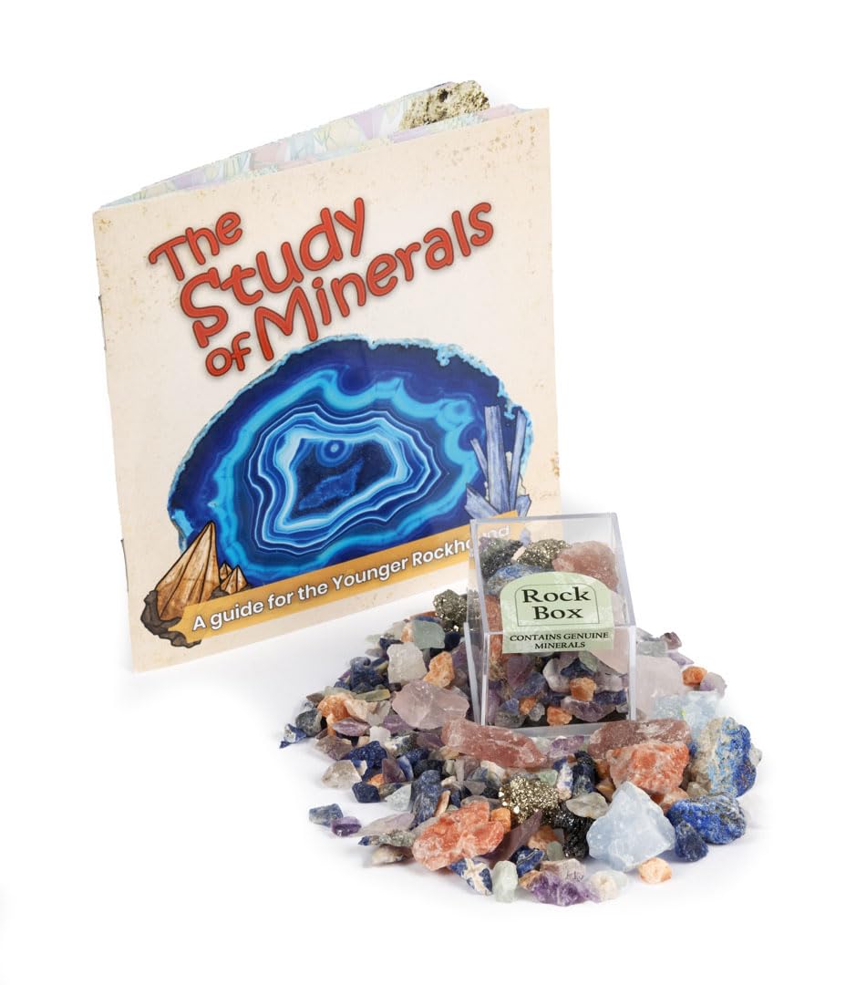 Mini Rock Box – Genuine Mineral Collection with Study of Minerals Educational Booklet