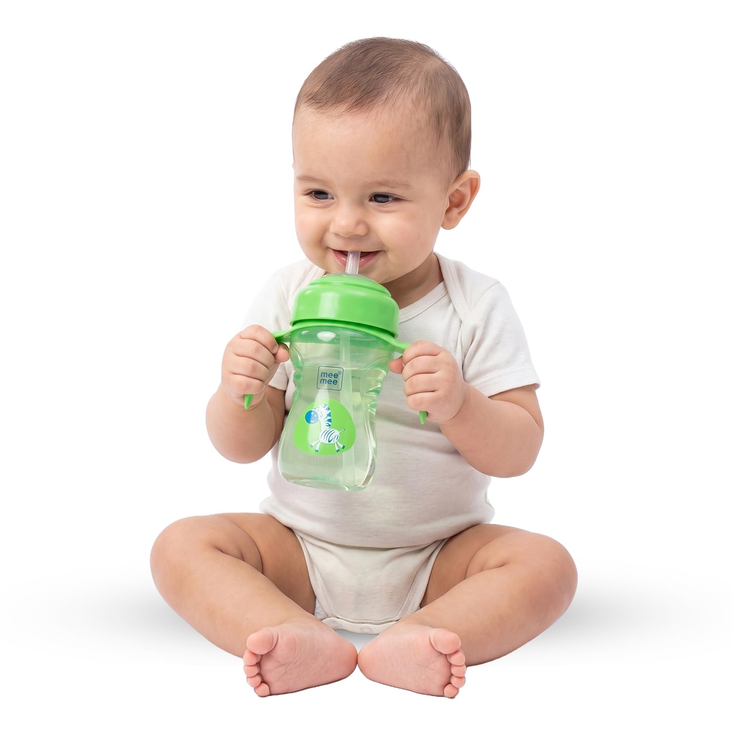 Mee Mee 2-in-1 Sipper Cup with Spout & Straw | BPA-Free | Easy-Grip Handles | Spill-Proof | 240ml | Food-Grade Silicone | Wide Mouth | Protective Dust Cover | Lightweight Baby Cup