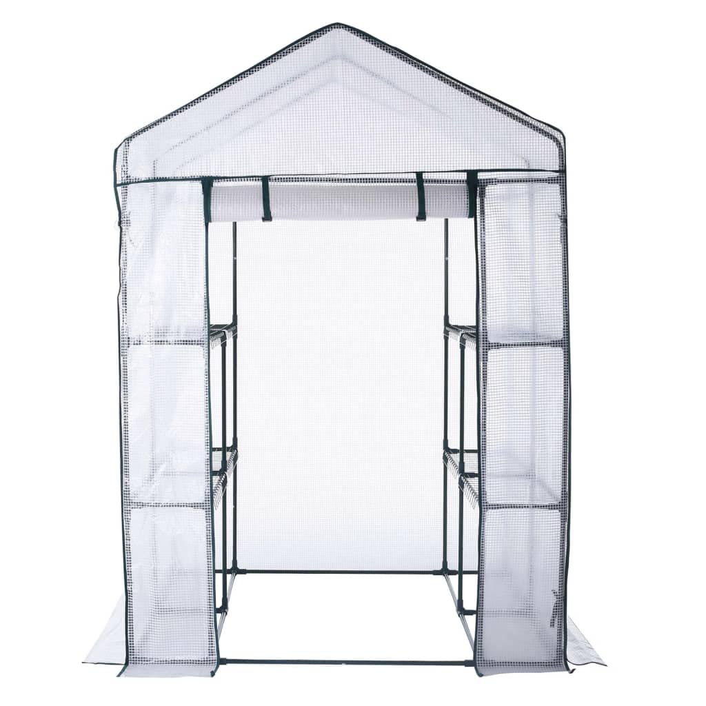 HI Gewächshaus mit 8 Ablagen 140x140x200 cm Transparent