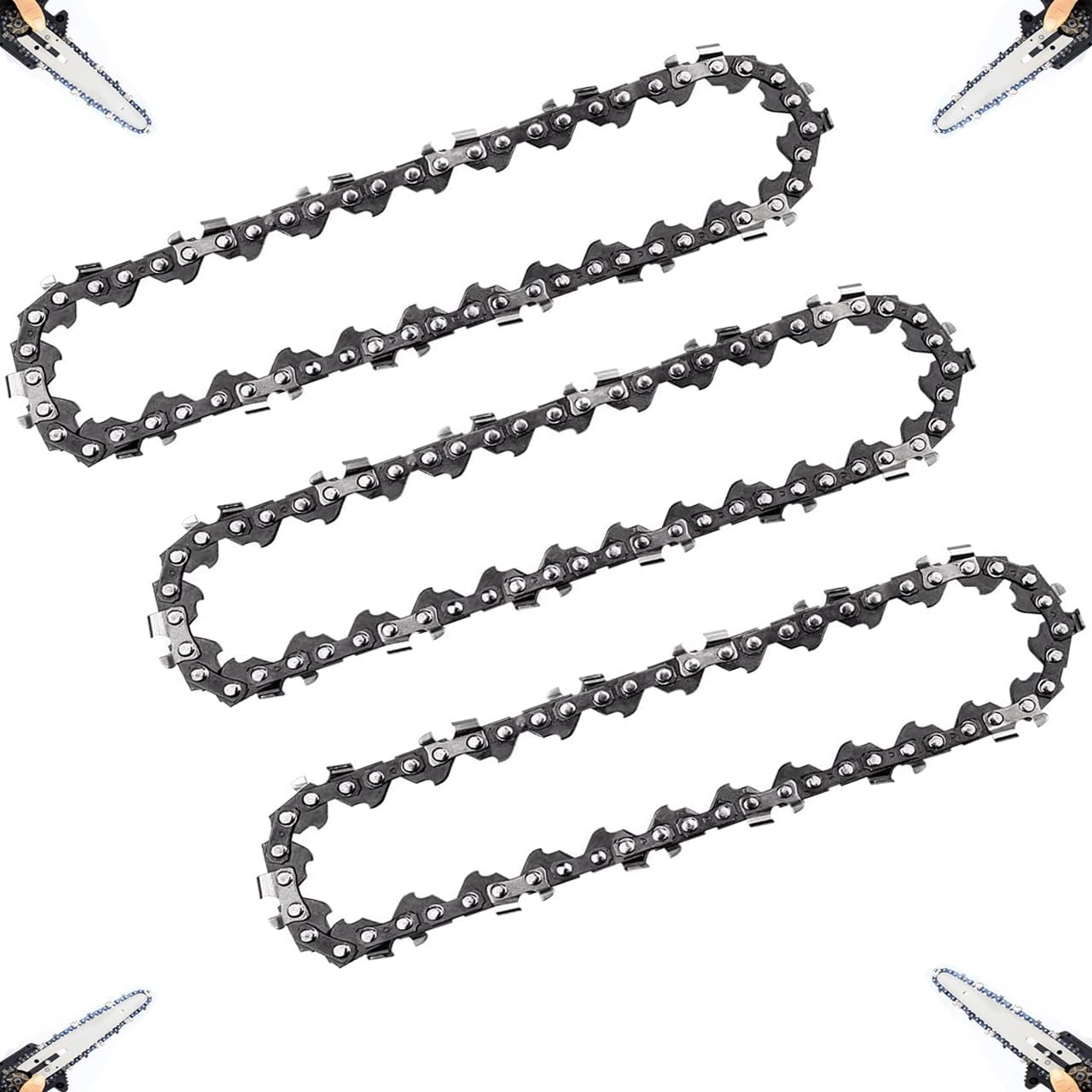 TETEWEVER 5er Pack Sägeketten Für 6 Zoll Kettensäge - 37 Antriebsglieder, 1/4 Zoll Teilung