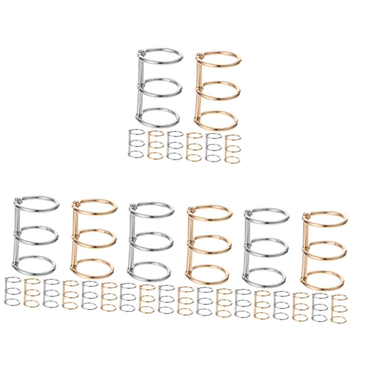 HOMSFOU 4 Ensembles Anneaux pour Fiches Anneaux De Feuilles en Vrac Obligatoire Anneaux De Reliure Bagues De Classeur Anneaux De Feuilles Mobiles en Métal 8 Pièces * 4