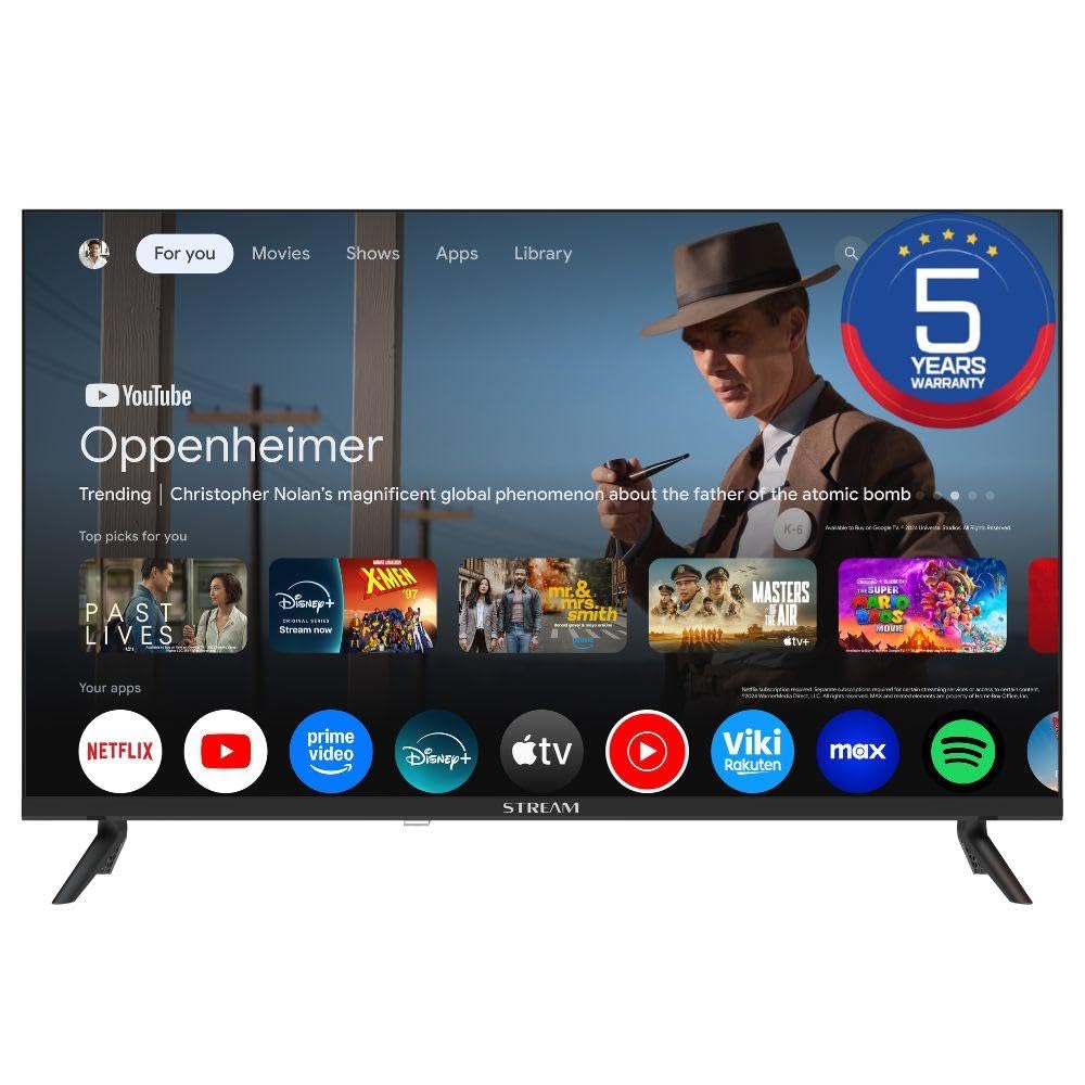Stream System - Google TV Smart 43", 5 Años de Garantía, FullHD, HDR10, Frameless (Sin Marco), Asistente de Google y Chromecast Integrado - Modelo S43EX1GF (2026)