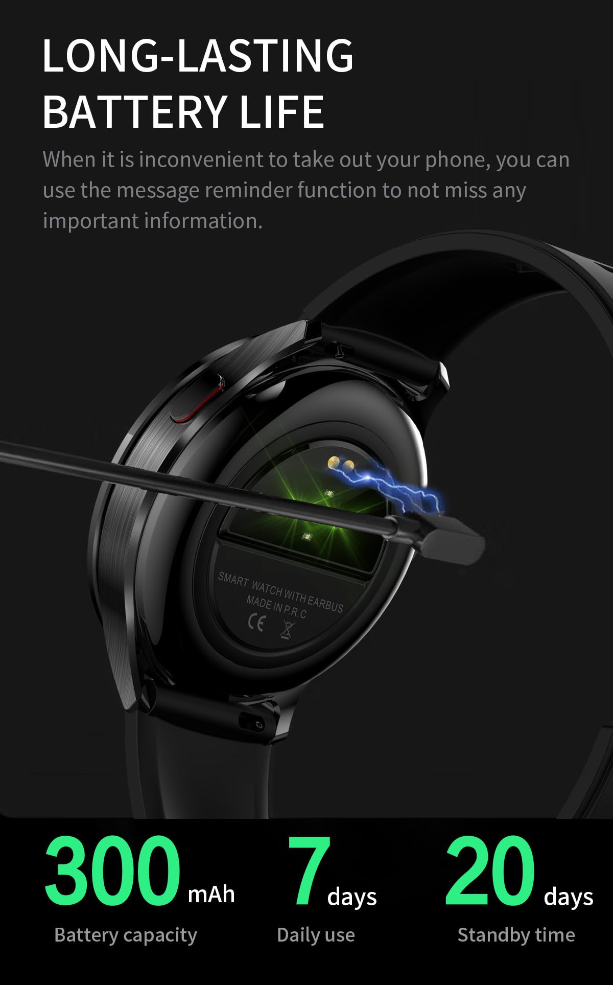 Zephyrion Smart Watch TWS Auriculares para Android iOS, Reloj Deportivo Redondo de 1,39 Pulgadas, Recordatorio de Mensajes, Monitor de Frecuencia Cardíaca y Oxígeno en Sangre (Plata)
