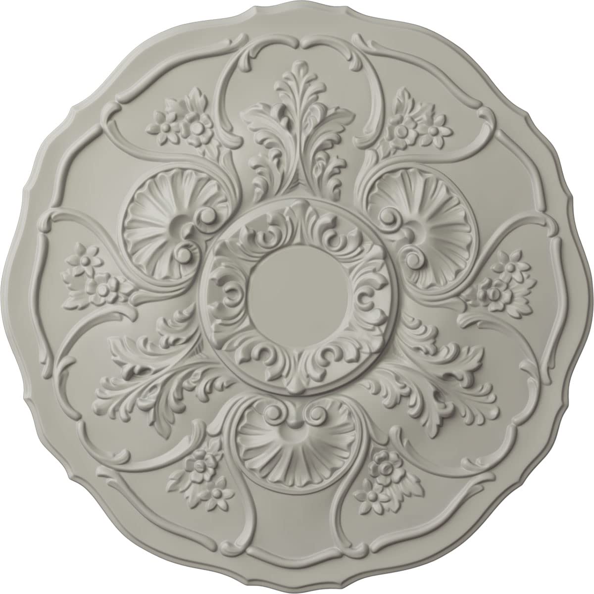 Ekena Millwork CM22CNPCF 22 OD x 1 1/2 P Cornelia Ceiling Medallion fits Canopies up to 4", Pot of Cream