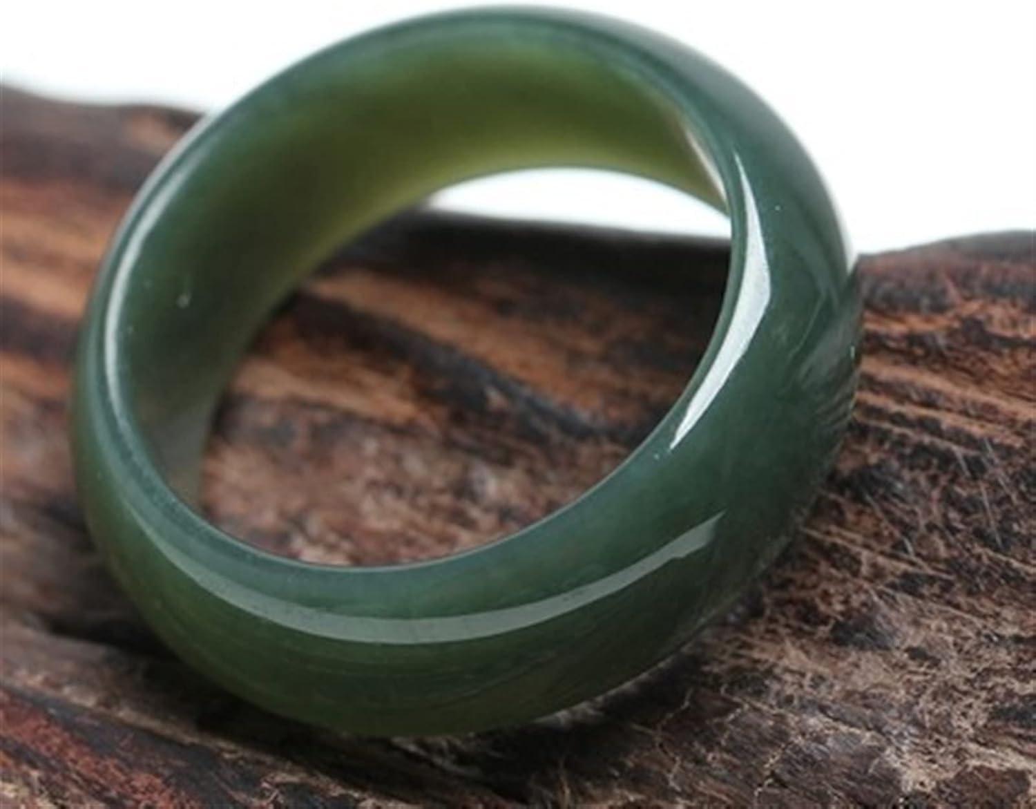 Jadeite Jade Ring, Black Green, Size 12, Unisex, Traditional Chinese Style, Wedding Occasion