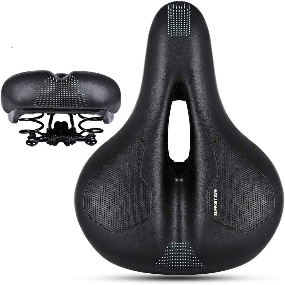 Asiento de bicicleta con muelles suaves a prueba de golpes, sillín de bicicleta cómodo, suave, sillín de gel para bicicleta de carretera, asiento transpirable para bicicleta de montaña