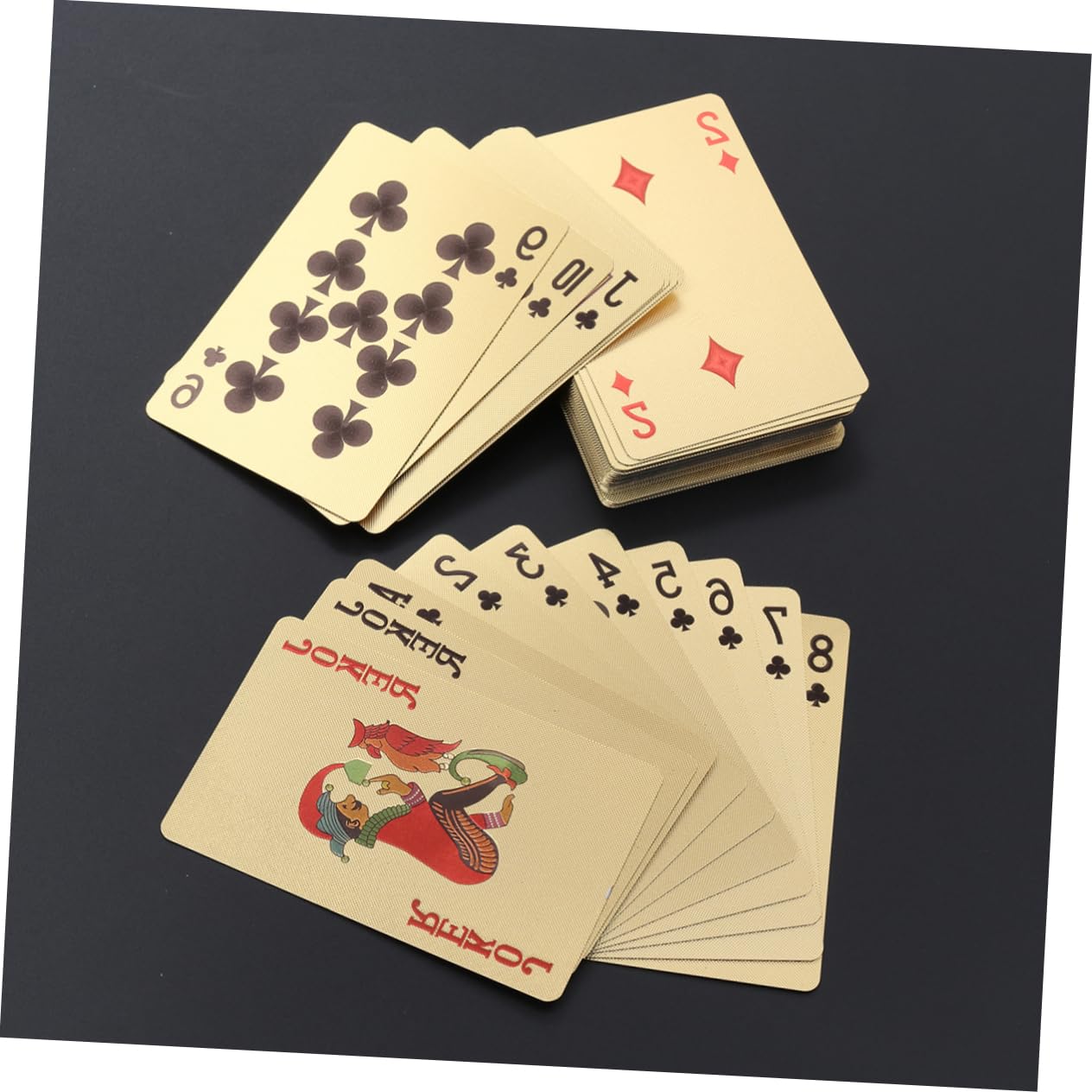 Toyvian 3pezzi Carte Da Gioco Placcate Oro Di Carte Poker Per Gioco e Collezione Facili Da Pulire e Resistenti Per Divertirsi Con Amici e Famiglia