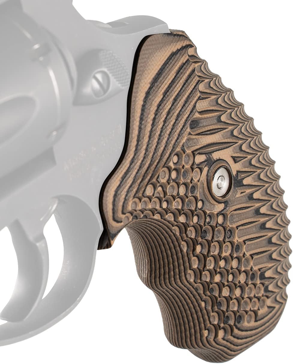VZ Operator II Taurus Small Frame Revolvers Gun Grip, Tactical Gun Grip, Superior Comfort, Superior Control, Made in The USA, Hyena Brown, 2 Panels