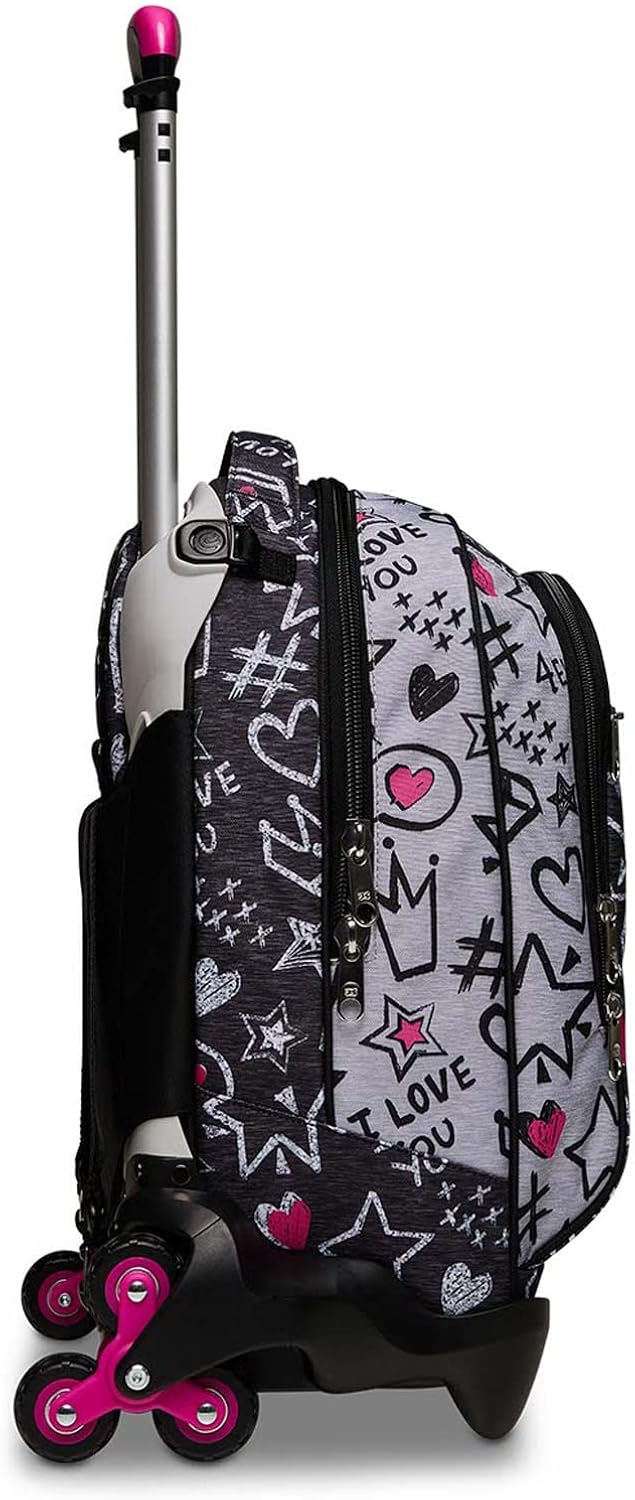 Seven Trolley Scuola Sganciabile Jack 3 Ruote, Grigio, Zipper Glamy, Triplo Uso, Zaino Con Carrello Sganciabile, Maxi Capienza, Zaini Trolley, Scuola Tempo Libero, Bambine e Ragazze Seven Trolley Scuola Sganciabile Jack 3 Ruote, Grigio, Zipper Glamy, Triplo Uso, Zaino Con Carrello Sganciabile, Maxi Capienza, Zaini Trolley, Scuola Tempo Libero, Bambine e Ragazze