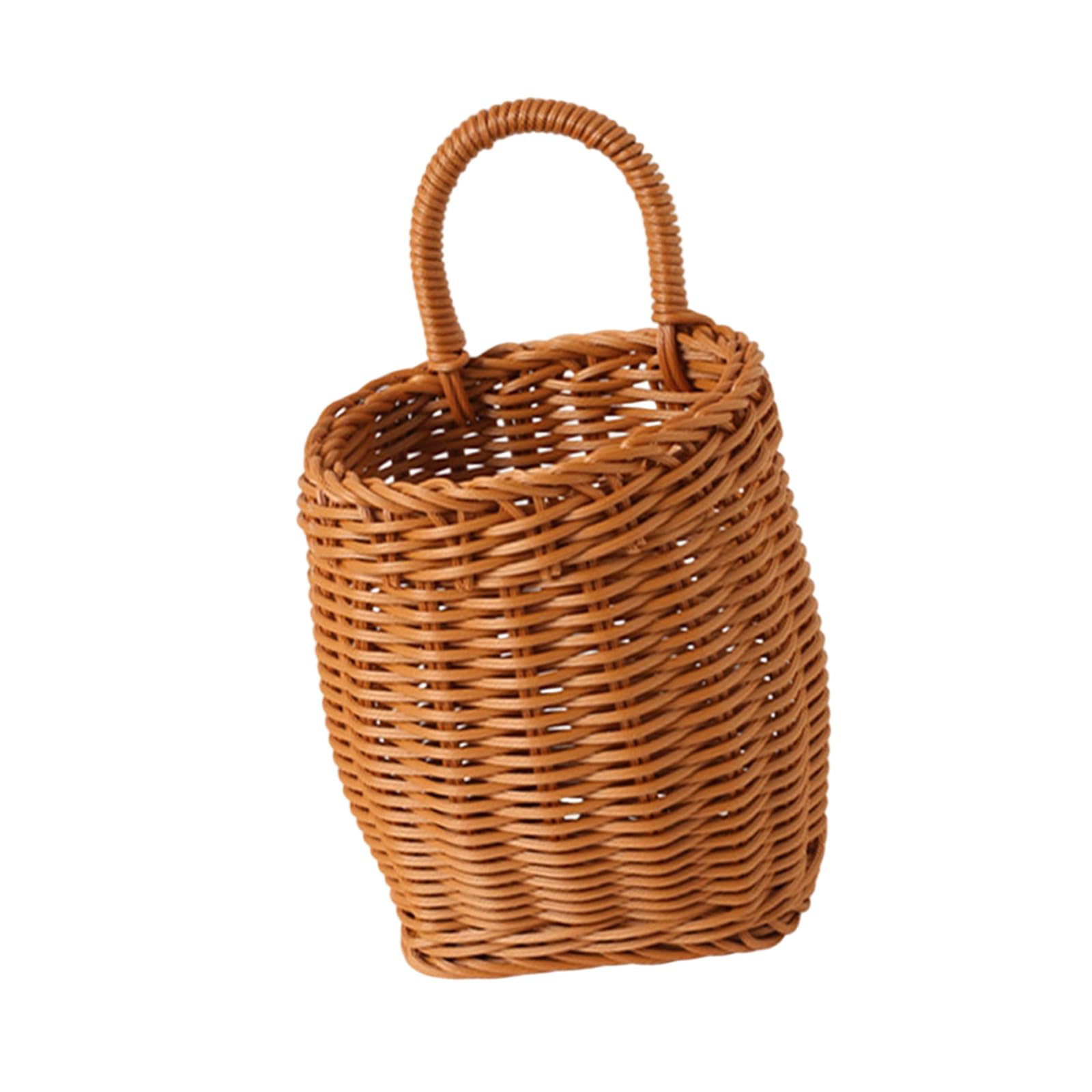 PANGBOER Sturdy Imitation Rattan Wall Basket for Home Offices Organization and Decoration Home Decoration Storage Basket