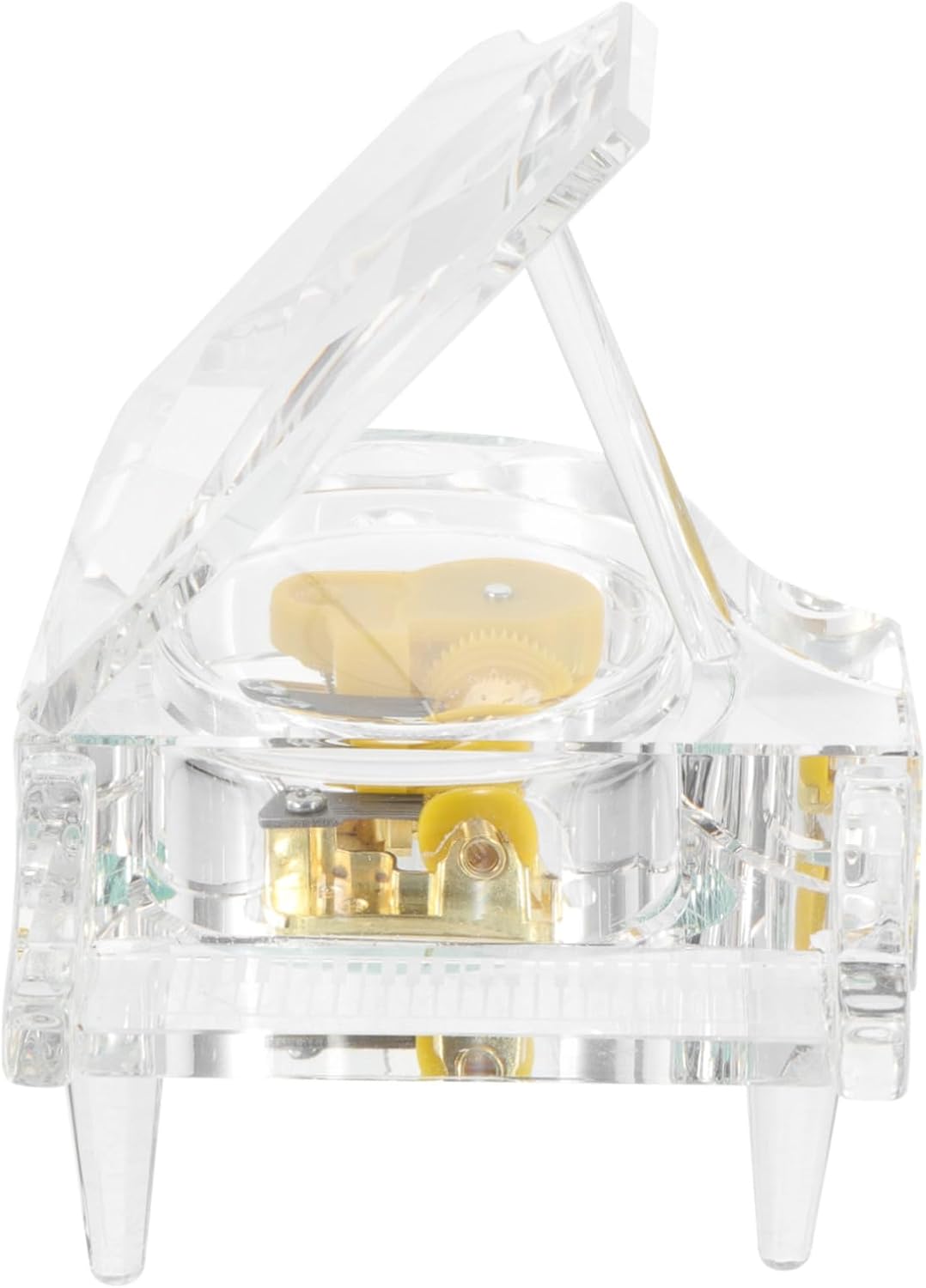 Cabilock Crystal Piano Music Box Decorative Musical Box for Home and Office Desk Decor Unique Friends and Transparent Crystal and Construction