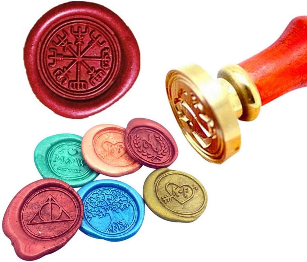 Kooer Viking Rune Vegvisir Wax Seal Stamp Custom Viking Rune Sealing Wax Stamp Vegvisir Wax Stamp Custom Wedding Invitation