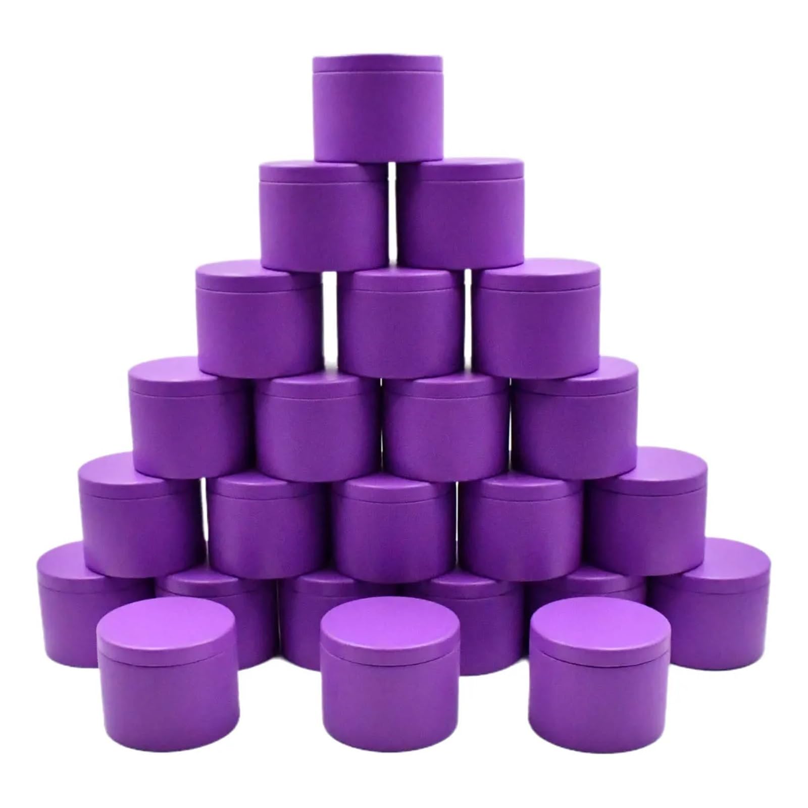 Candle Tins, Candle Tin Jars Multicolor 24 Count with Lids 4/8 oz for Candle Making(Purple 8oz)