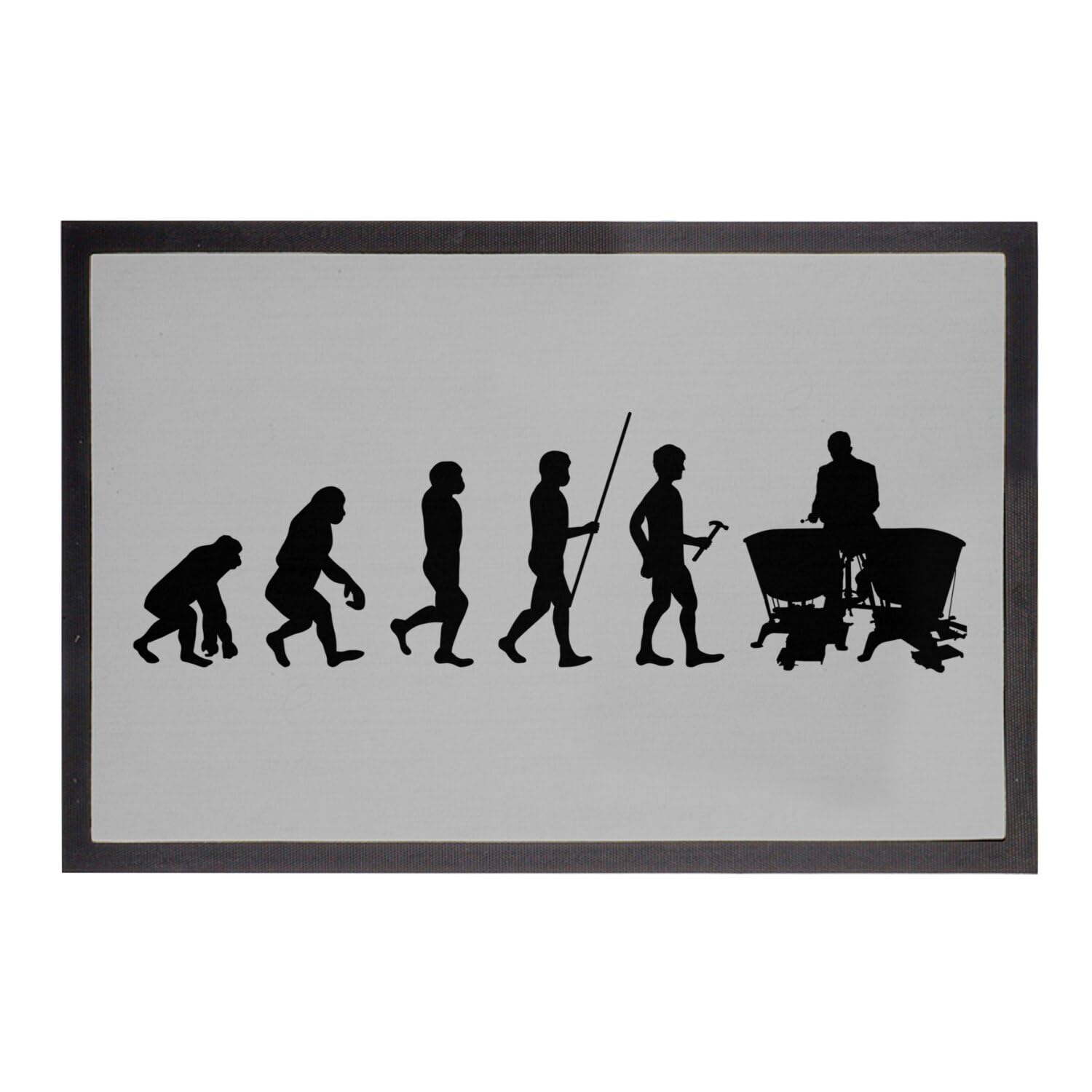Paillasson gris orchestre tapis entrée percussion timbales 75x50